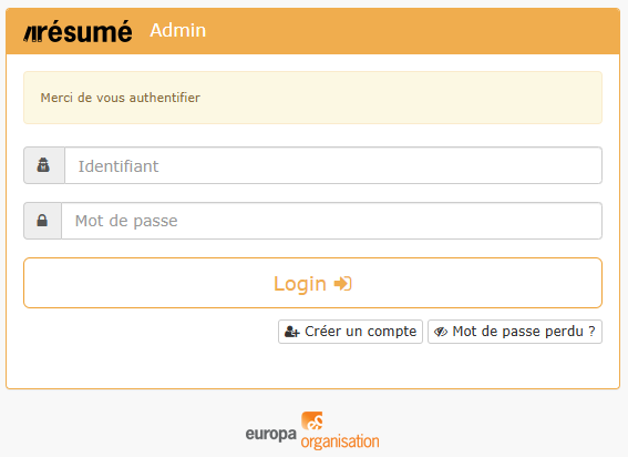 Capture de Résumé Login